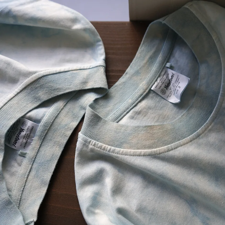 T-Shirts^YONETOMI NEW BASIC / Yonetomi×Watanabes garment dye T-shirt lightblue